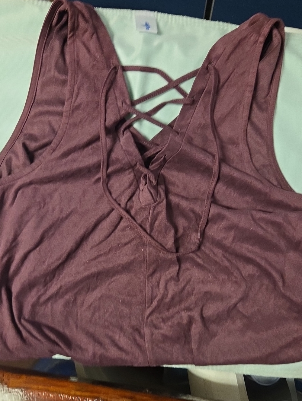 Grayson Threads Plum Lattice V-Neck Tank
